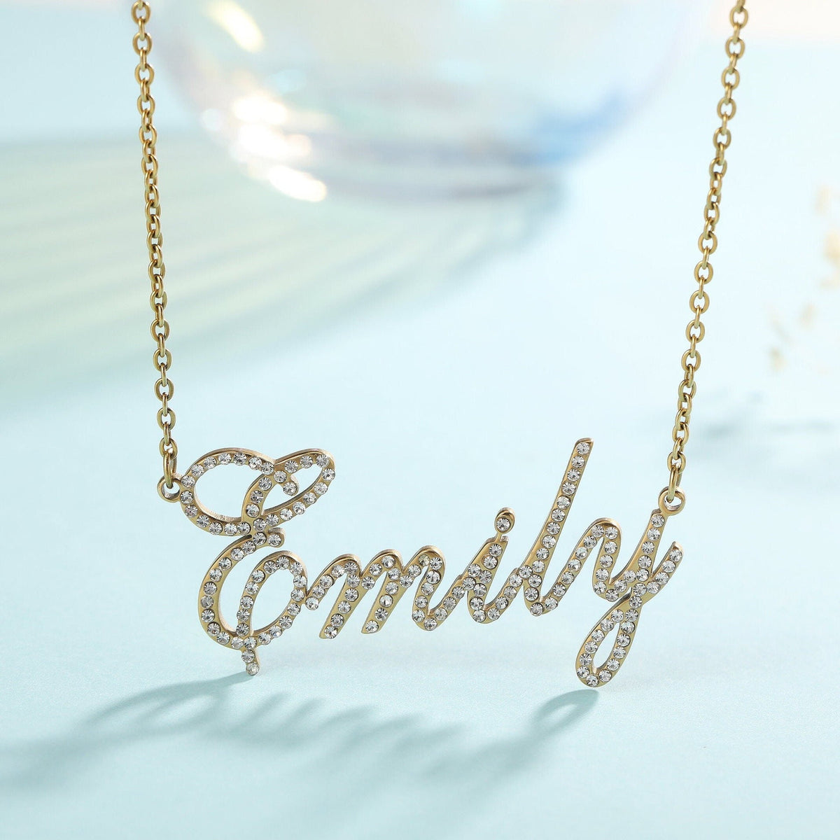 Custom Sparkling Name Necklace – Gold, Silver or Rose Gold