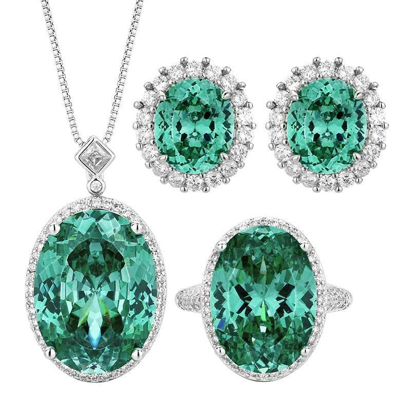 Para Green Cubic Zirconia Halo Jewelry