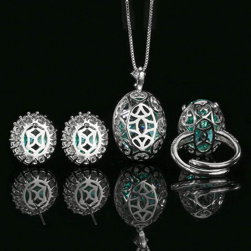 Para Green Cubic Zirconia Halo Jewelry