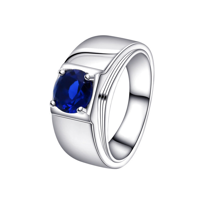 925 Sterling Silver Blue Gemstone Ring
