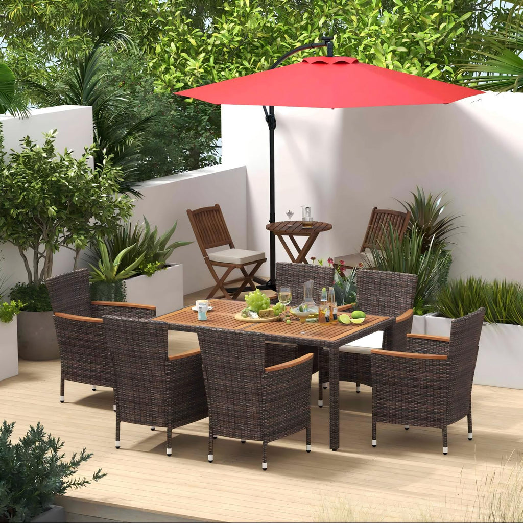 Outdoor Patio Furniture, Umbrella, Swing & Bistro Bundle