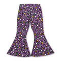Girls' Purple Leopard Print Denim Pants
