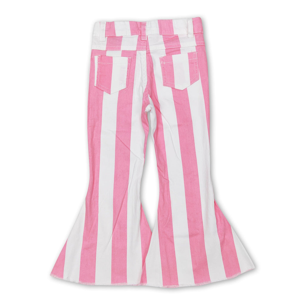 Girls' Pink Stripe Denim Pants