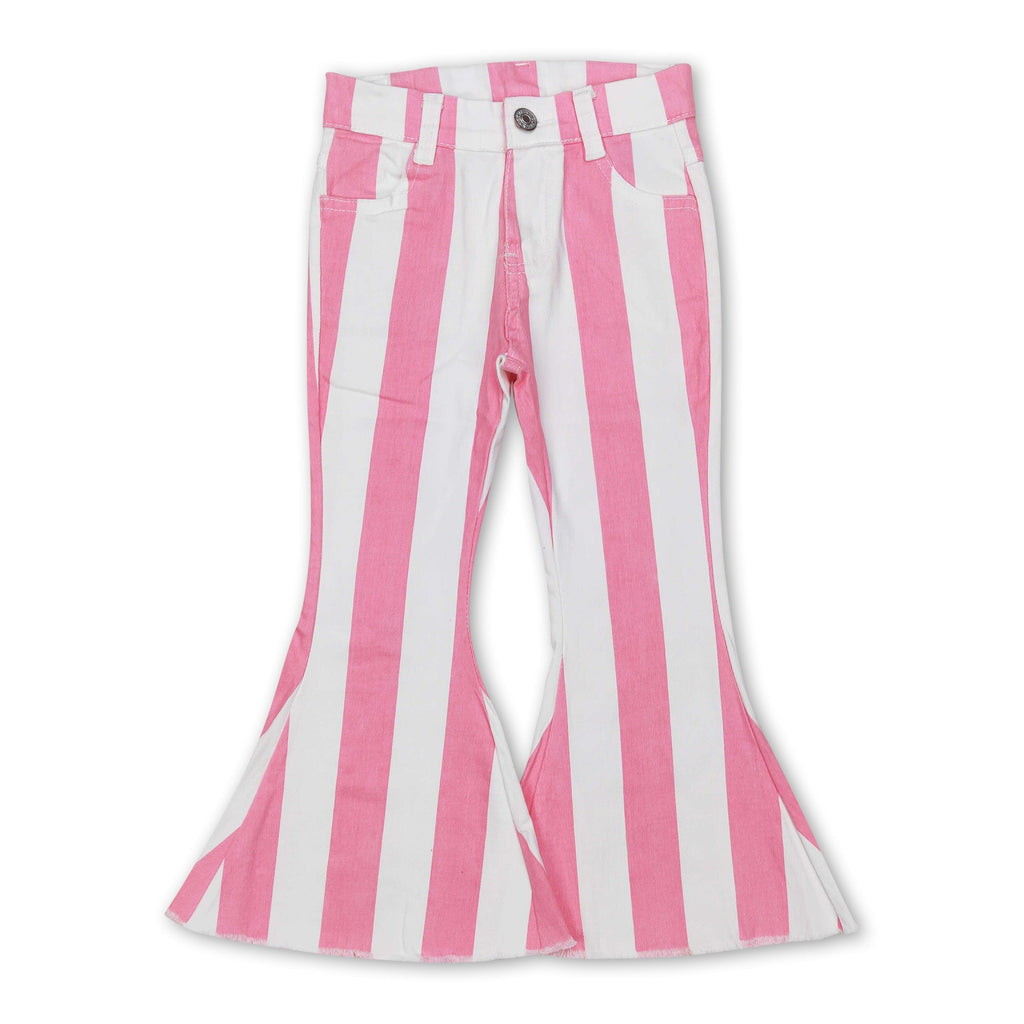 Girls' Pink Stripe Denim Pants