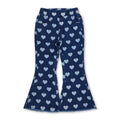 Girls' Heart Print Denim Pants