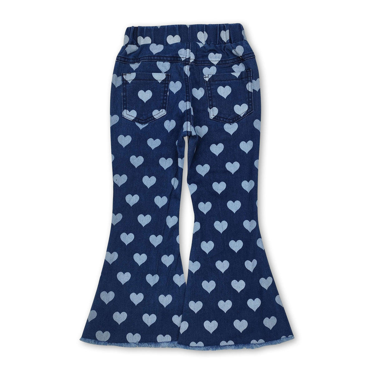 Girls' Heart Print Denim Pants