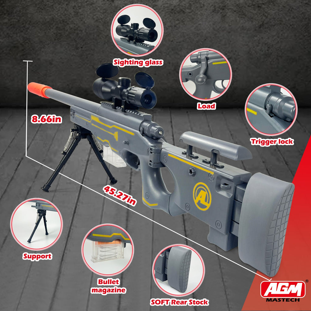 AWM-Style Foldable Foam Dart Toy Blaster