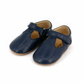 SKEANIE Navy Leather T-Bar Baby Pre-Walker Shoes