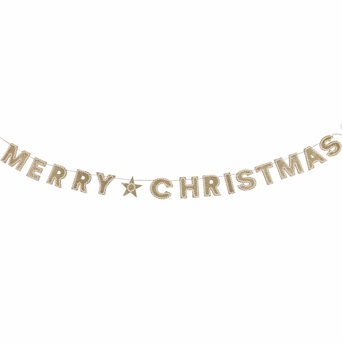 Merry Christmas Gold Shimmer Banner – 80 in