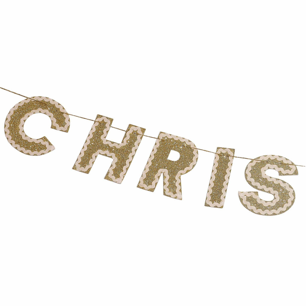 Merry Christmas Gold Shimmer Banner – 80 in