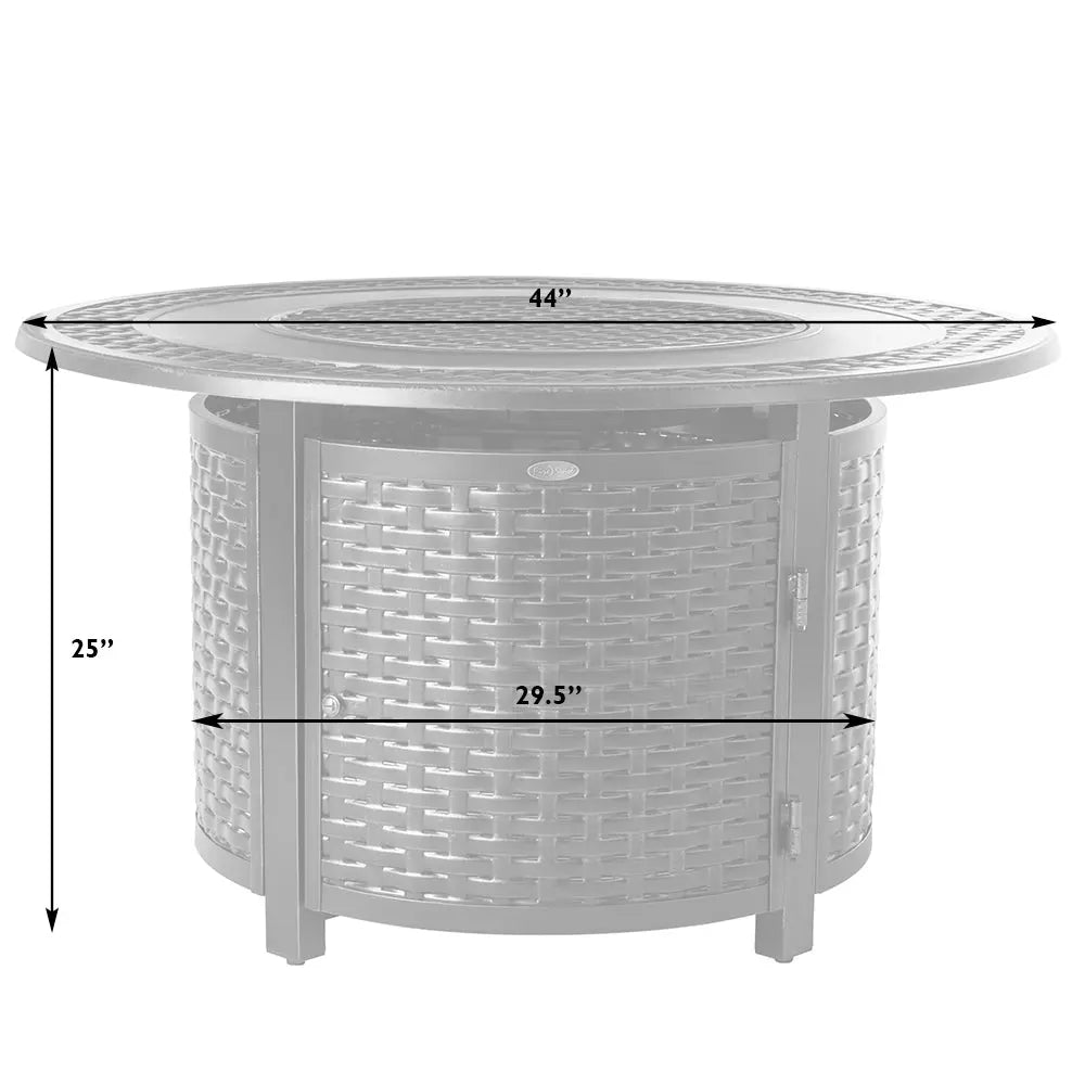 Perissa Woven Aluminum LPG Outdoor Fire Pit