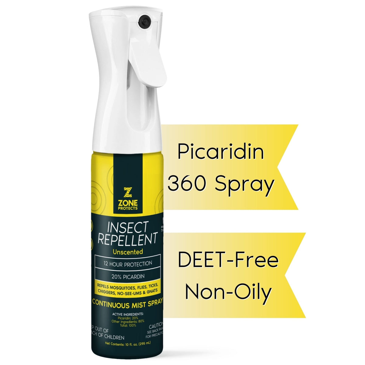 Zone Protects Unscented Picaridin Insect Repellent — 10 oz Mistosol