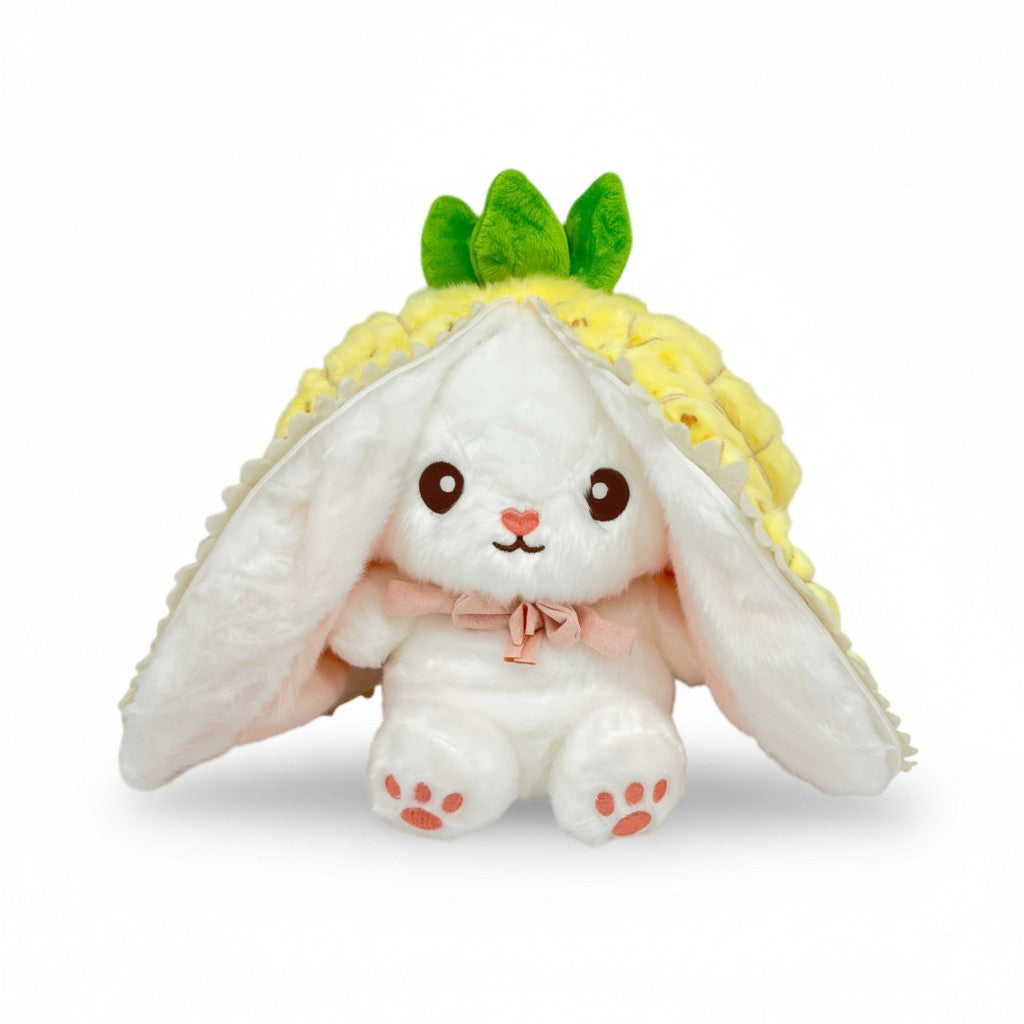 Reversible Strawberry & Carrot Bunny Plush Toy