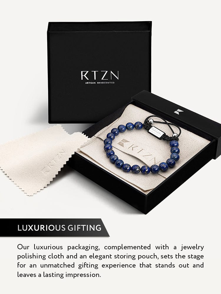 Men's Lapis Lazuli Beaded Bracelet – Bali