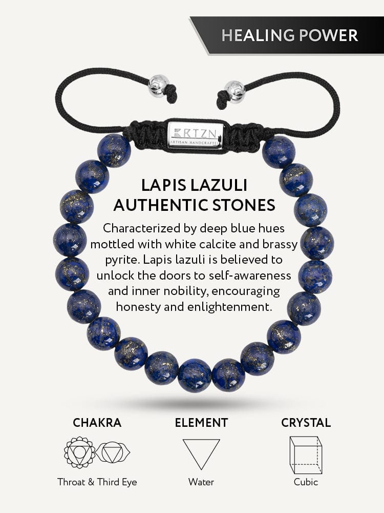 Men's Lapis Lazuli Beaded Bracelet – Bali