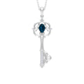 London Blue Topaz and Diamond Vintage Key Necklace
