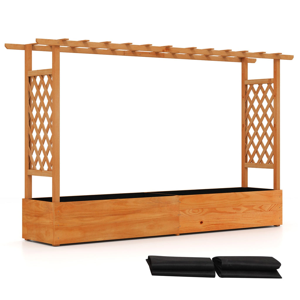Raised Garden Bed with Lattice Trellis & Drainage