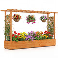 Raised Garden Bed with Lattice Trellis & Drainage