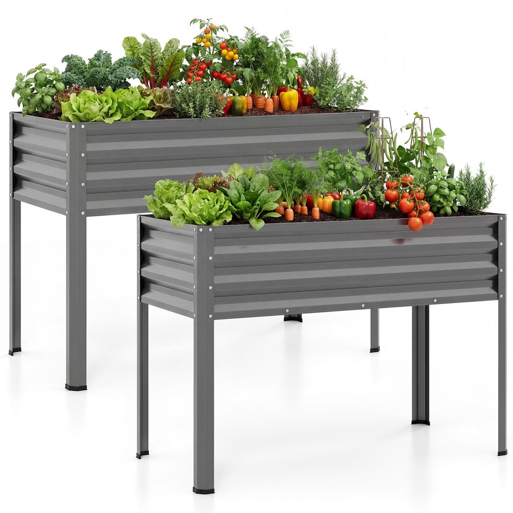 Elevated Metal Raised Garden Beds – Set of 2