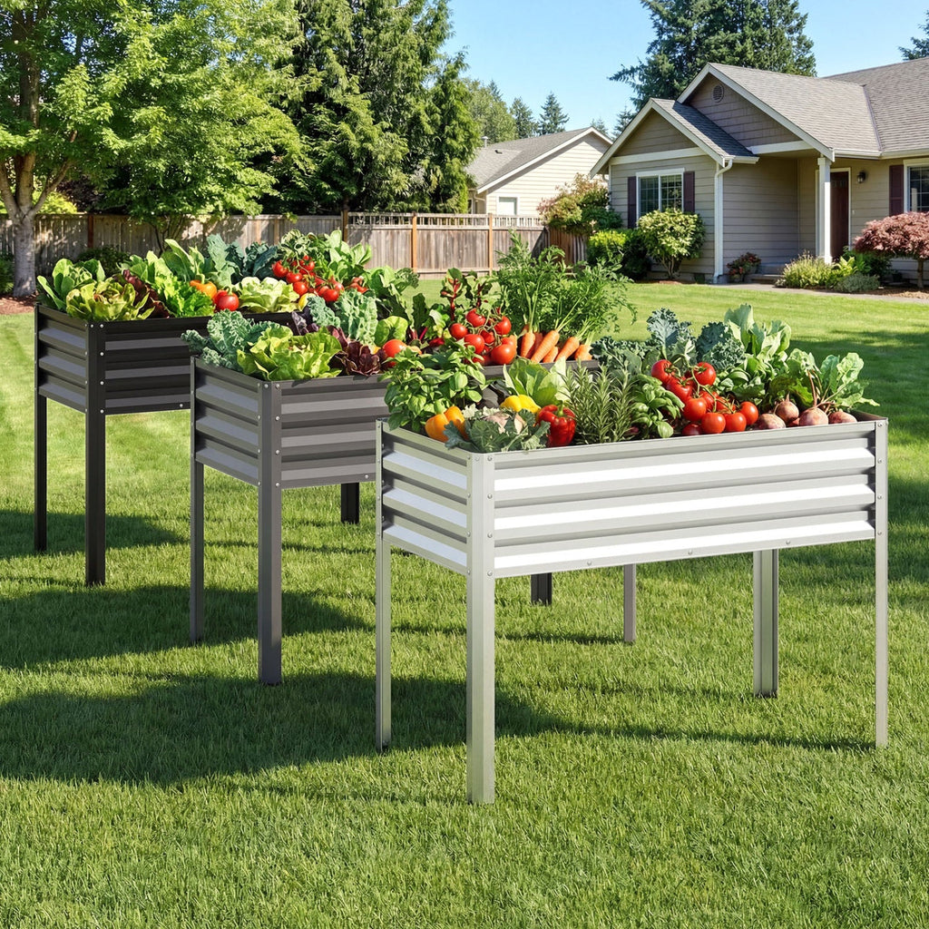 Elevated Metal Raised Garden Beds – Set of 2