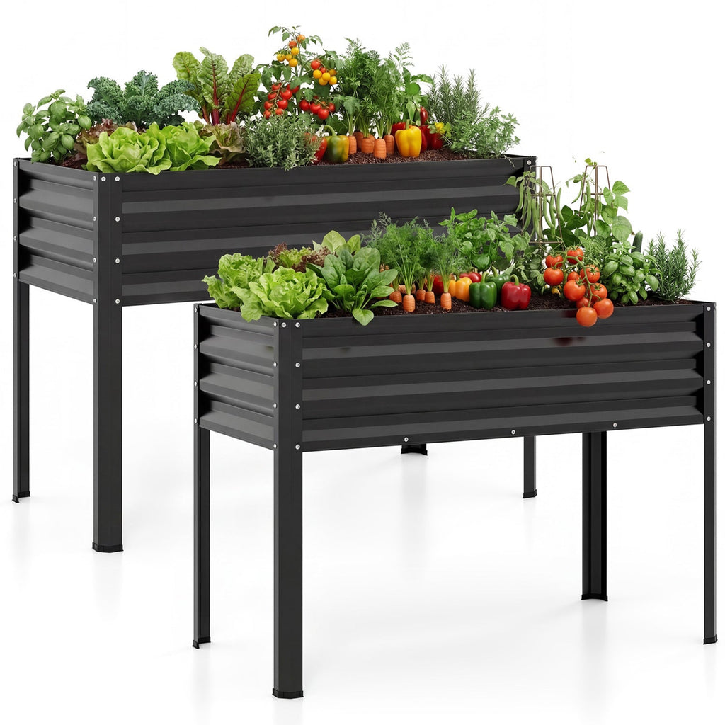Elevated Metal Raised Garden Beds – Set of 2