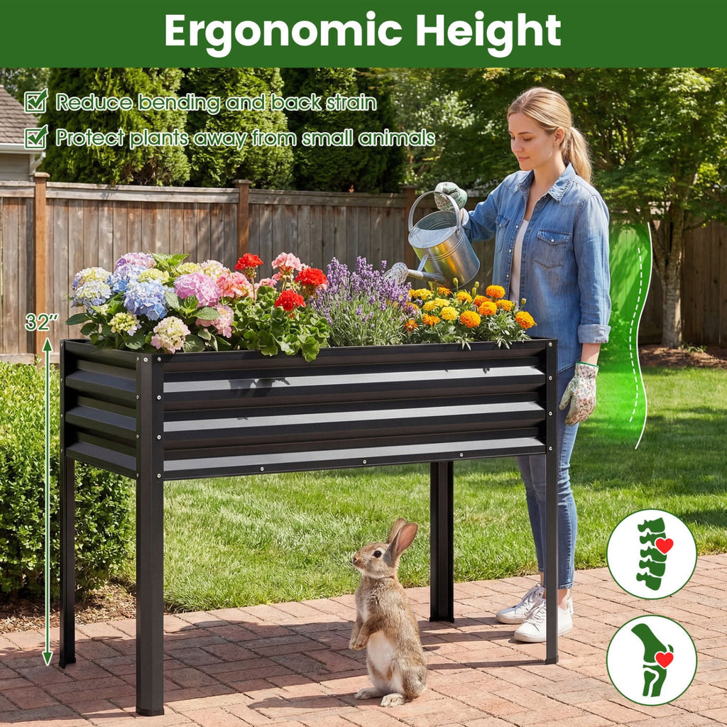 Elevated Metal Raised Garden Beds – Set of 2