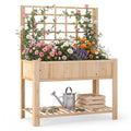 Elevated Wooden Trellis Planter Box with Legs