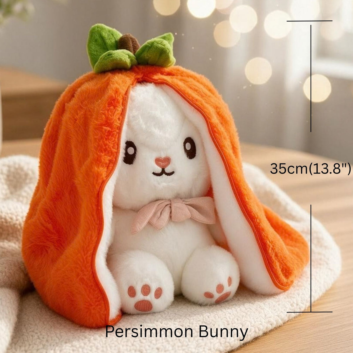 Reversible Strawberry & Carrot Bunny Plush Toy