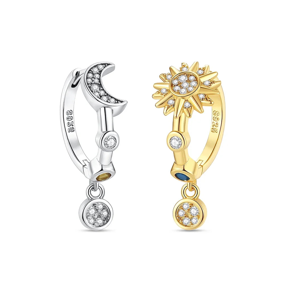 925 Sterling Silver Crown, Heart & Bee Earrings