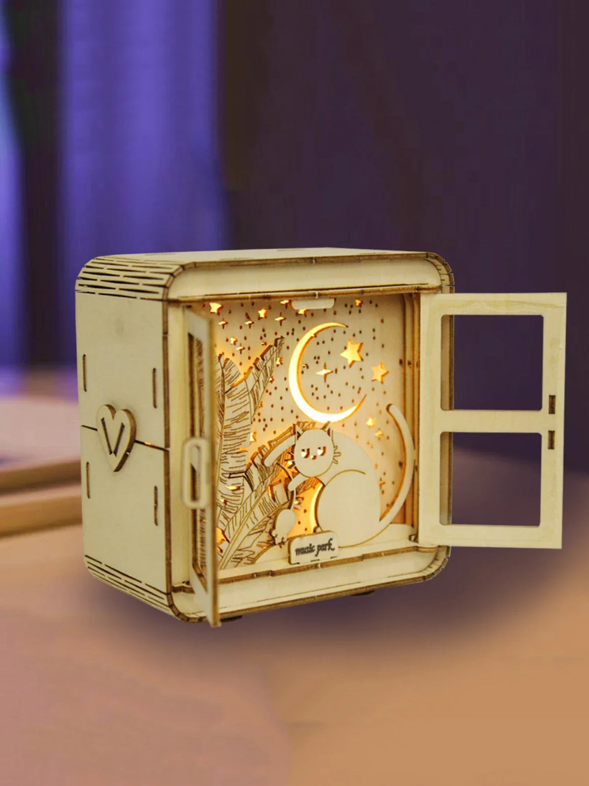 3D Wooden Castle Puzzle with LED Night Light
