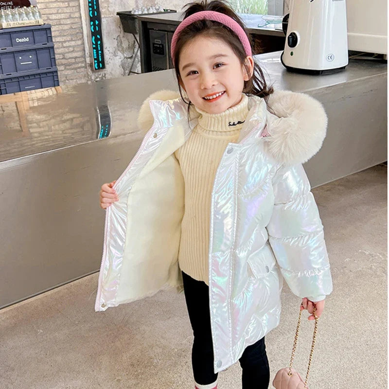 Girls’ Wing-Detail Hooded Winter Jacket