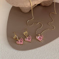 Three-Piece Pearl-Look Heart Jewelry Set