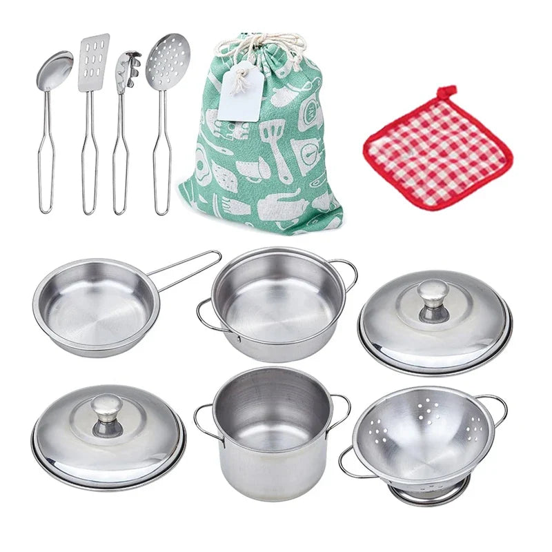 Kids’ Stainless Steel Pretend Play Cookware Set