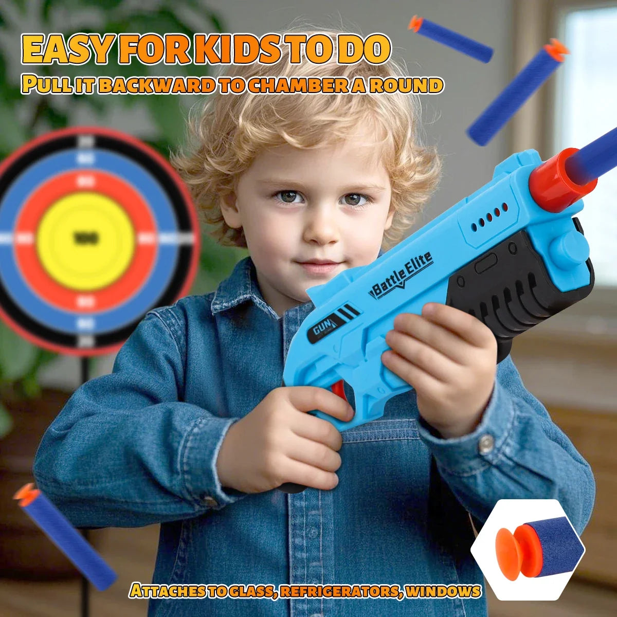 Manual Foam Dart Toy Blaster for Kids