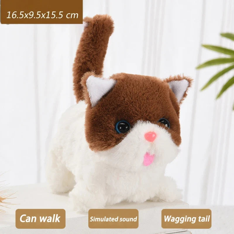 Interactive Walking & Meowing Plush Cat