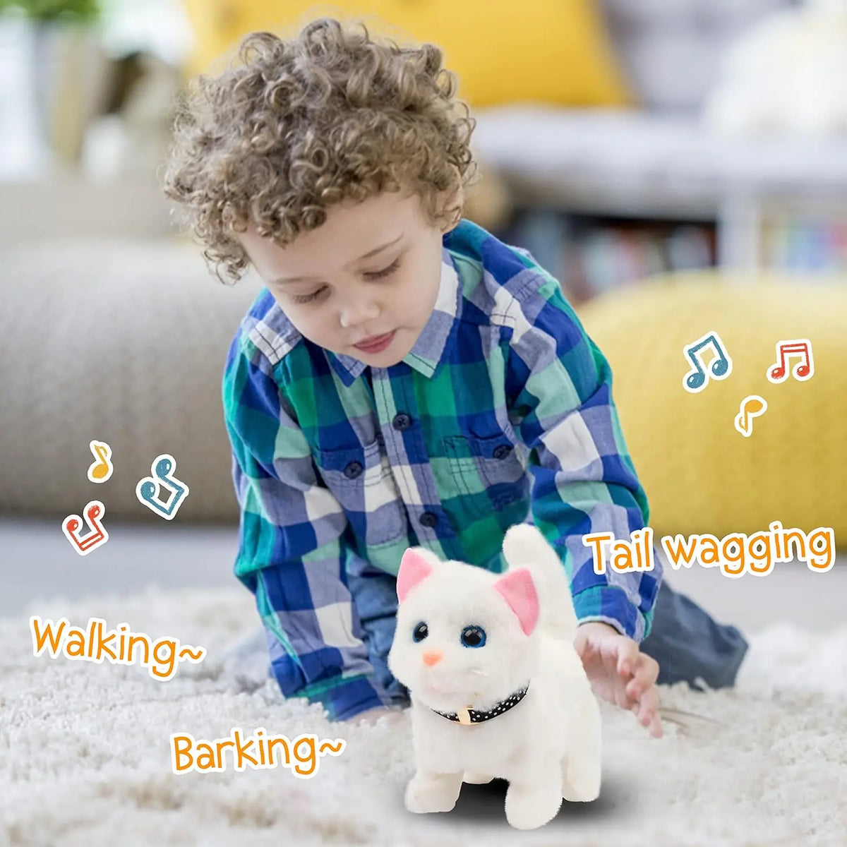Interactive Walking & Meowing Plush Cat