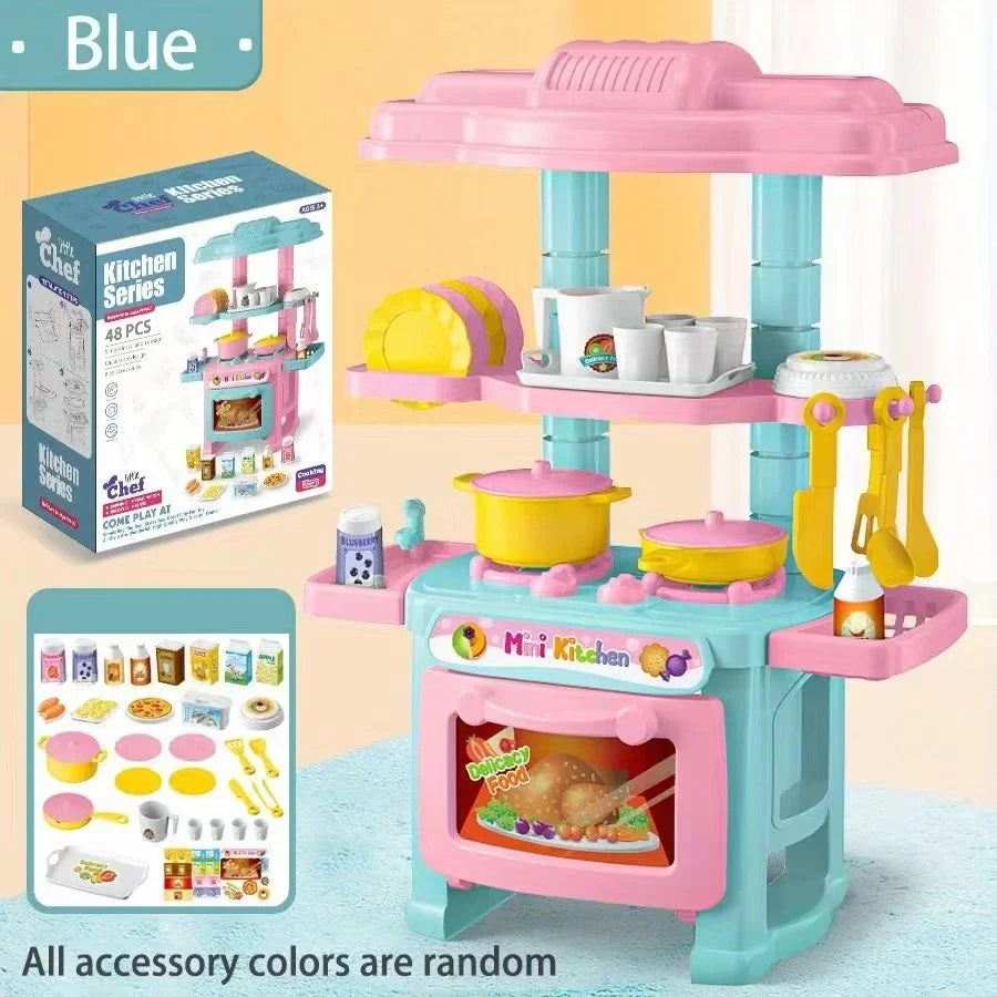 Kids’ Mini Pretend Kitchen Set with Tableware