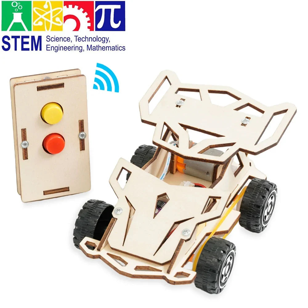 DIY 4WD Wooden Remote-Control Car STEM Kit