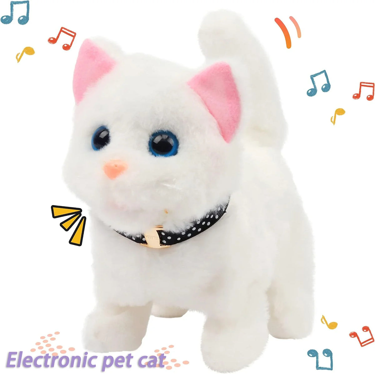 Interactive Walking & Meowing Plush Cat