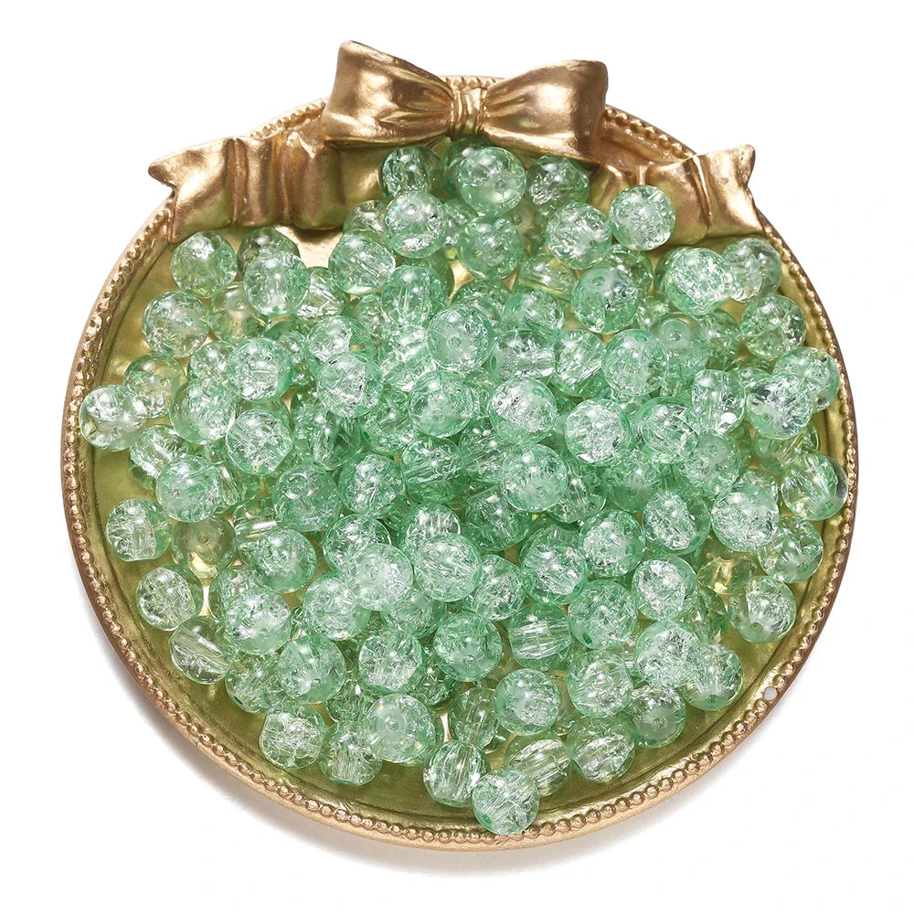 8 mm Crackle Glass Jewelry-Making Beads