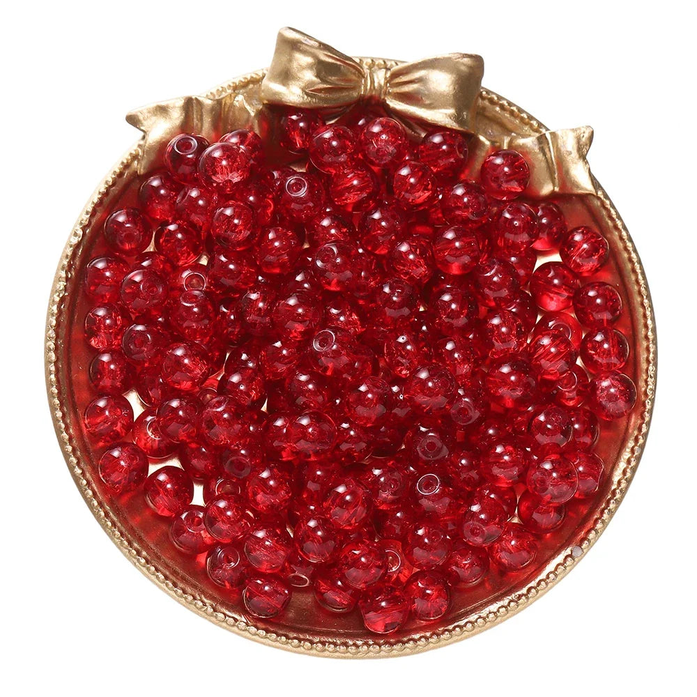 8 mm Crackle Glass Jewelry-Making Beads