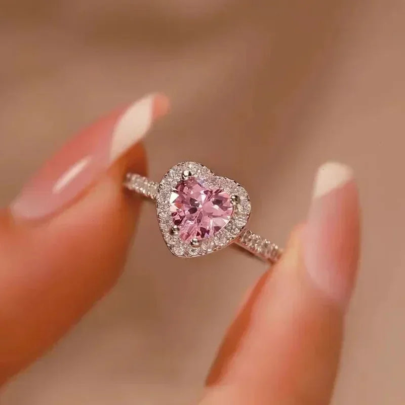 Heart-Shaped Zircon Ring
