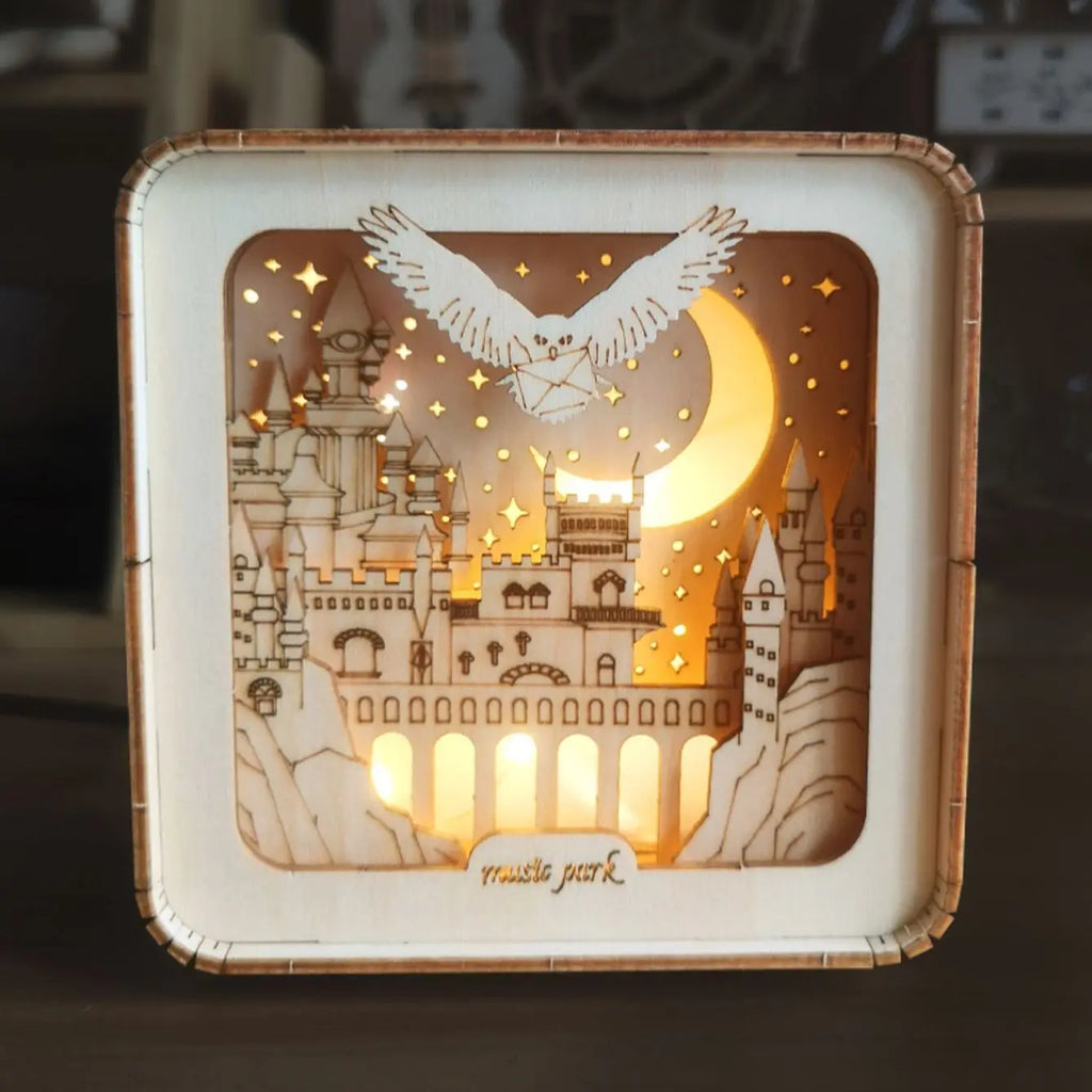 3D Wooden Castle Puzzle with LED Night Light