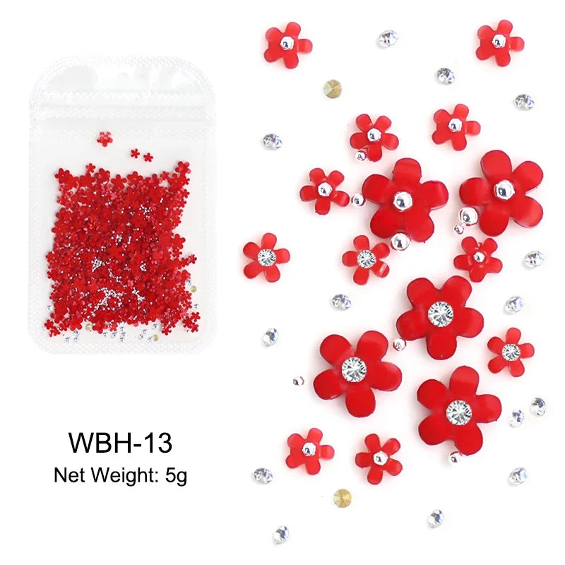 Acrylic Flower Nail Art Decorations, 5 g