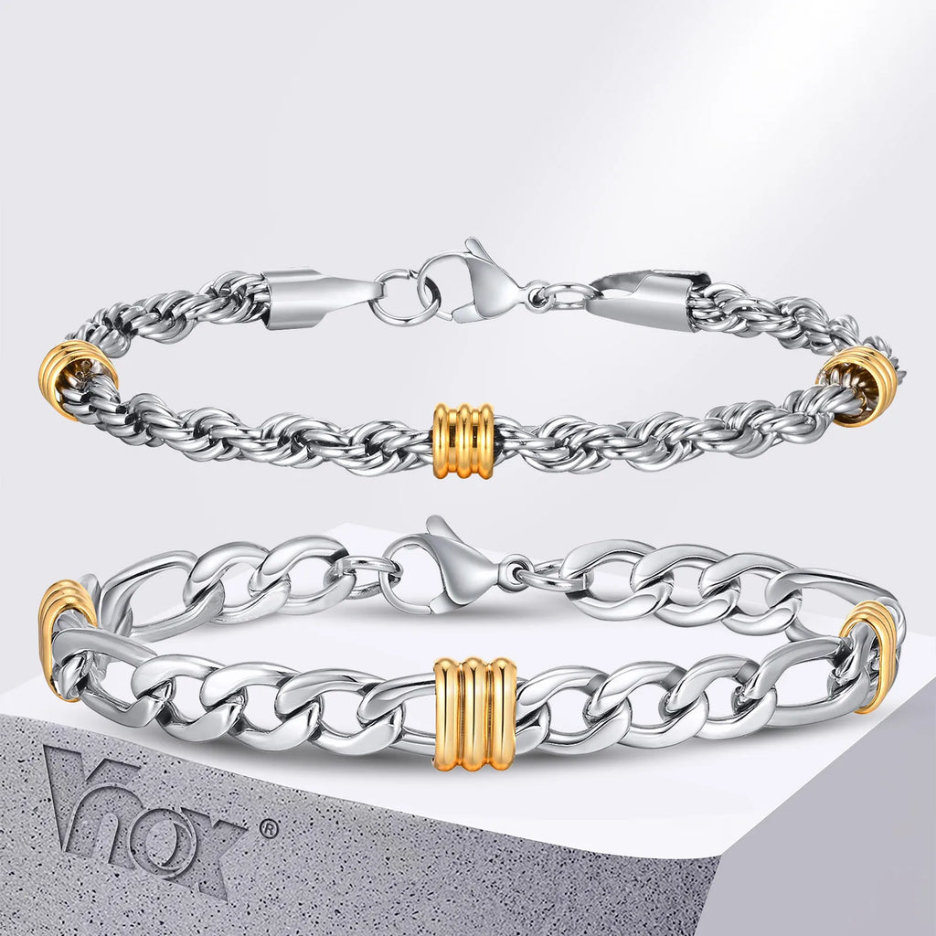 Men's Stainless Steel Rope-Style Chain Bracelet