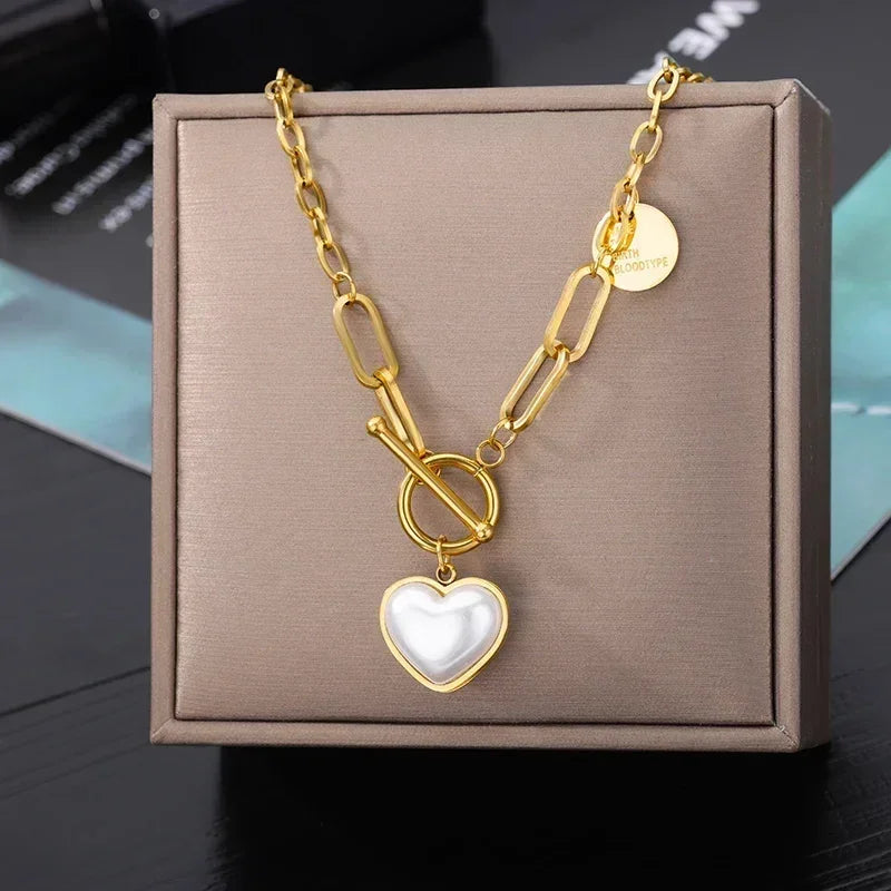 316L Stainless Steel Layered Heart Necklace