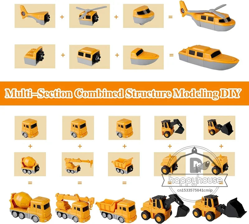 Magnetic Transforming Vehicle Building Toy