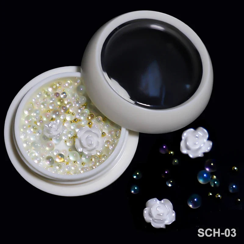 Acrylic Flower Nail Art Decorations, 5 g