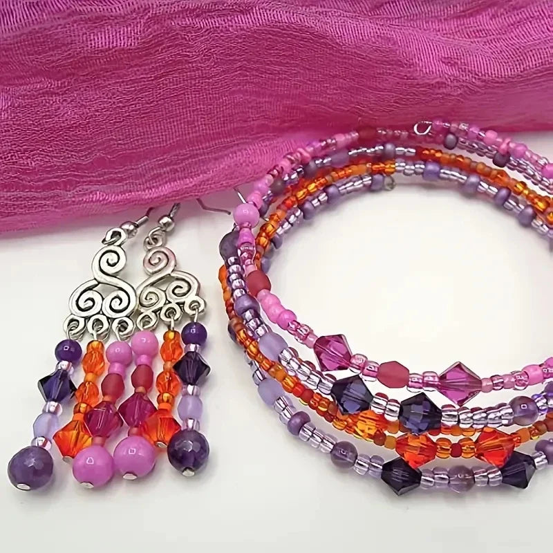 Bicone Crystal Glass Bead Set, 15 Compartments