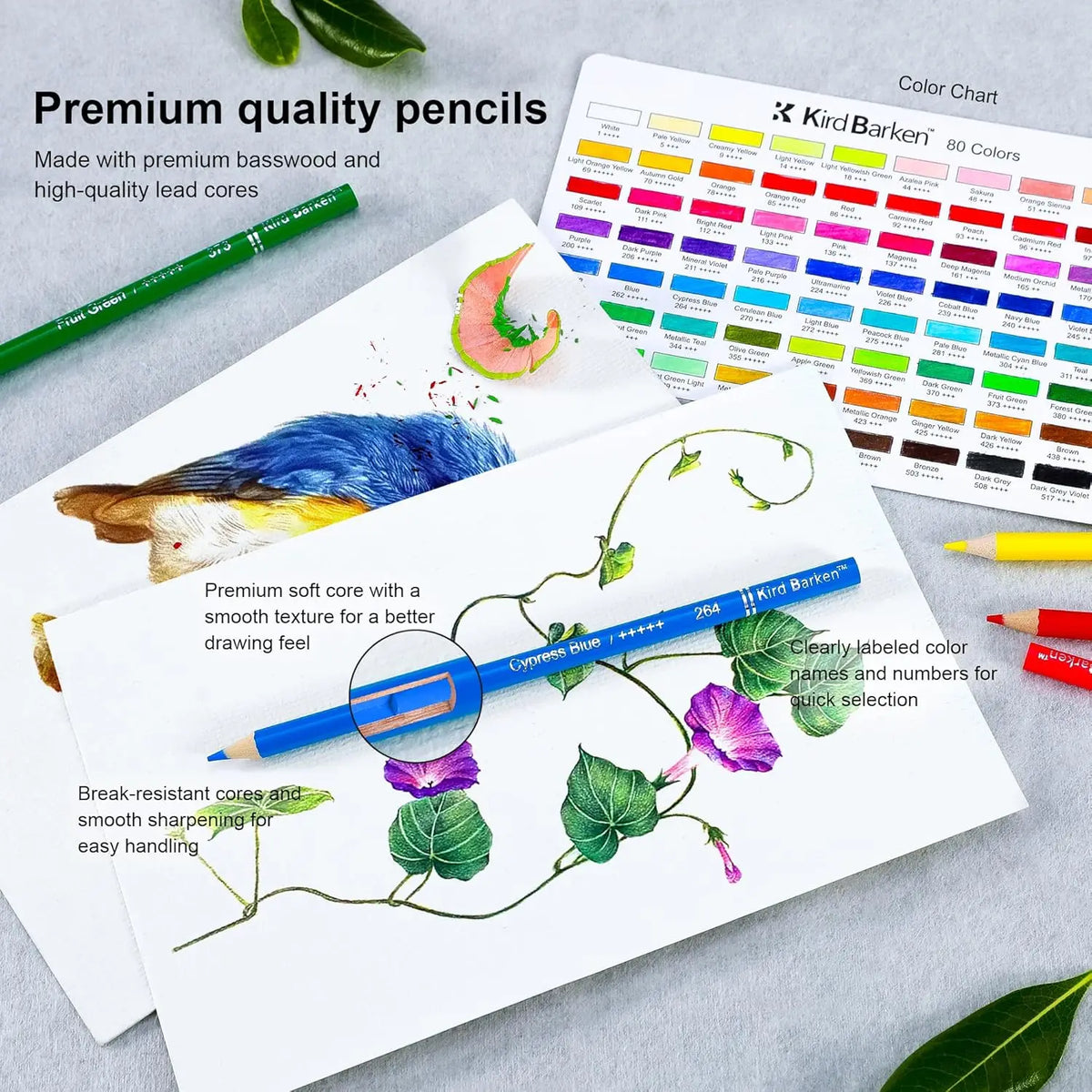 Oil-Based Colored Pencils, Set of 80